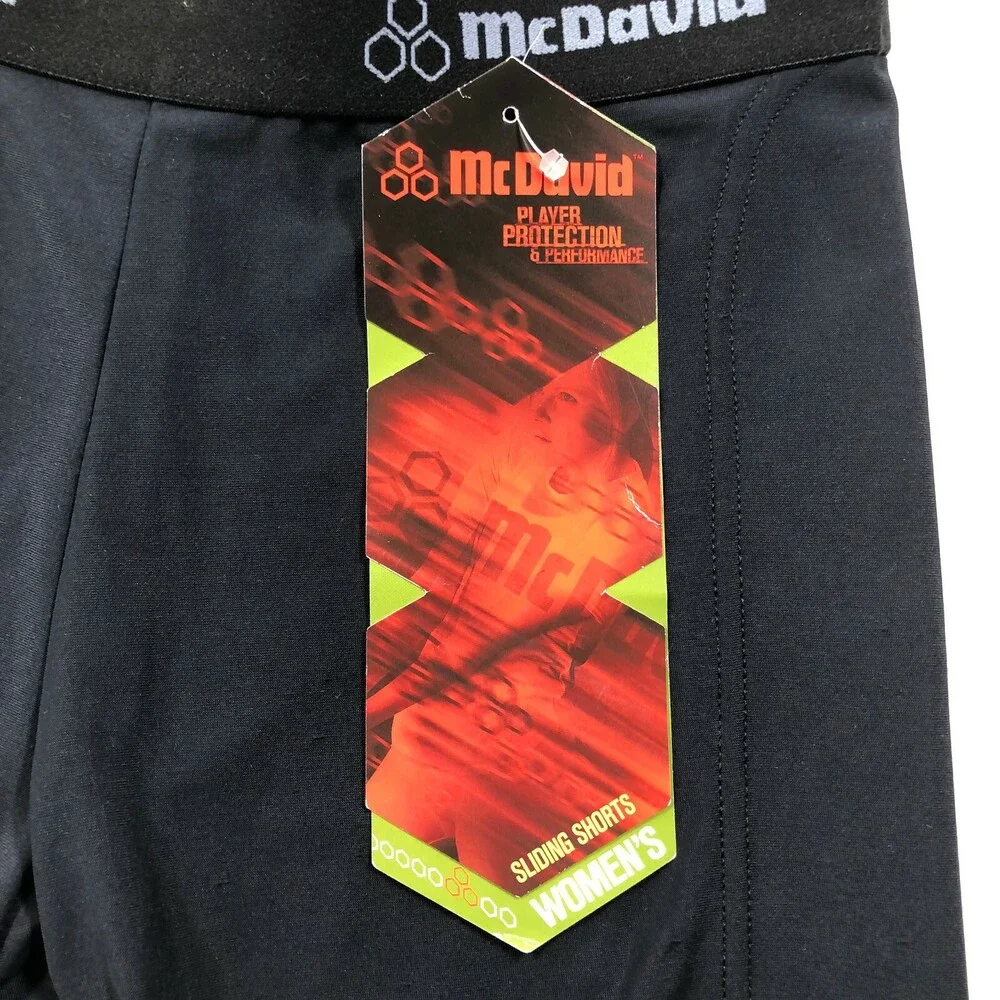 McDavid Womens L Black Sliding Shorts Softball Baseball Compression Made in USA